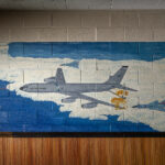 Stratotanker in Action  :::::  KC-135 and F-106 Delta Darts painted on the wall inside the barracks-bunker.